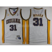 Indiana Pacers #31 Reggie Miller White Throwback Mitchell And Ness Men Jersey