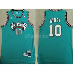 Memphis Grizzlies #10 Mike Bibby Teal Hardwood Classics Men Jersey