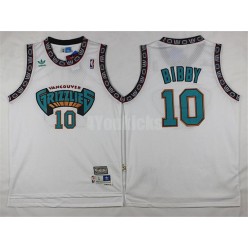 Memphis Grizzlies #10 Mike Bibby White Hardwood Classics Men Jersey