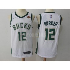 Milwaukee Bucks #12 Jabari Parker White Nike Swingman Men Jersey