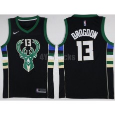 Milwaukee Bucks #13 Malcolm Brogdon 2017-18 Black Nike Men Jersey