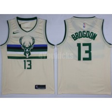 Milwaukee Bucks #13 Malcolm Brogdon Cream City Edition Nike Men Jersey