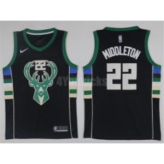 Milwaukee Bucks #22 Khris Middleton 2017-18 Black Nike Men Jersey