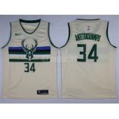 Milwaukee Bucks #34 Giannis Antetokounmp Cream City Edition Nike Men Jersey