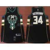 Milwaukee Bucks #34 Giannis Antetokounmpo 2017-18 Black Nike Men Jersey