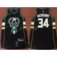 Milwaukee Bucks #34 Giannis Antetokounmpo 2017-18 Black Nike Men Jersey
