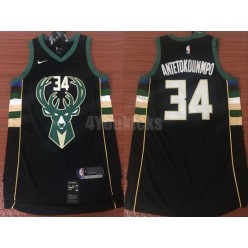 Milwaukee Bucks #34 Giannis Antetokounmpo 2017-18 Black Nike Men Jersey