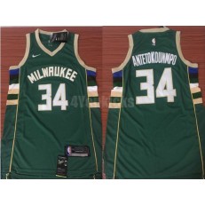 Milwaukee Bucks #34 Giannis Antetokounmpo 2017-18 Green Nike Men Jersey