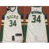 Milwaukee Bucks #34 Giannis Antetokounmpo 2017-18 White Nike Men Jersey