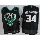 Milwaukee Bucks #34 Giannis Antetokounmpo Black Nike Authentic Men Jersey