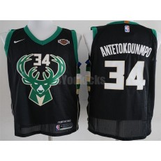 Milwaukee Bucks #34 Giannis Antetokounmpo Black Nike Authentic Men Jersey