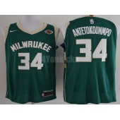 Milwaukee Bucks #34 Giannis Antetokounmpo Green Nike Authentic Men Jersey