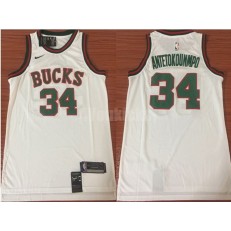 Milwaukee Bucks #34 Giannis Antetokounmpo New White Nike Throwback Swingman Men Jersey