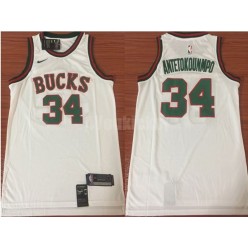Milwaukee Bucks #34 Giannis Antetokounmpo New White Nike Throwback Swingman Men Jersey