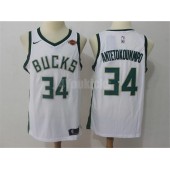 Milwaukee Bucks #34 Giannis Antetokounmpo White Nike Swingman Men Jersey