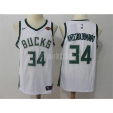 Milwaukee Bucks #34 Giannis Antetokounmpo White Nike Swingman Men Jersey