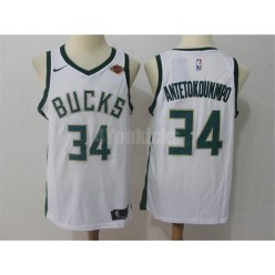 Milwaukee Bucks #34 Giannis Antetokounmpo White Nike Swingman Men Jersey