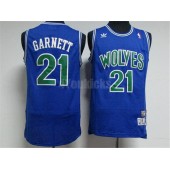 Minnesota Timberwolves #21 Retro Garnett Blue Throwback Stitched Men Jersey