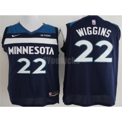 Minnesota Timberwolves #22 Andrew Wiggins Navy Nike Authentic Men Jersey