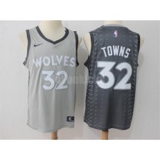 Minnesota Timberwolves #32 Karl-Anthony Towns Gray City Edition Nike Swingman Men Jersey
