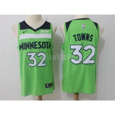 Minnesota Timberwolves #32 Karl-Anthony Towns Green Nike Swingman Men Jersey