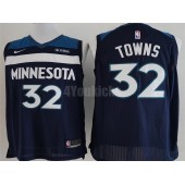Minnesota Timberwolves #32 Karl-Anthony Towns Navy Nike Authentic Men Jersey