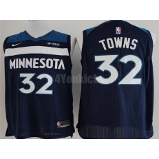 Minnesota Timberwolves #32 Karl-Anthony Towns Navy Nike Authentic Men Jersey