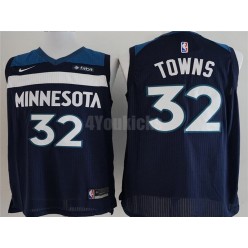 Minnesota Timberwolves #32 Karl-Anthony Towns Navy Nike Authentic Men Jersey