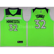 Minnesota Timberwolves #32 Karl-Anthony Towns New Green 2017-2018 Nike Swingman Stitched Men Jersey