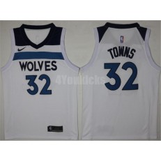Minnesota Timberwolves #32 Karl-Anthony Towns New White 2017-2018 Nike Swingman Stitched Men Jersey