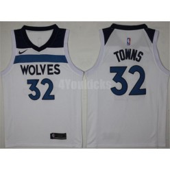 Minnesota Timberwolves #32 Karl-Anthony Towns New White 2017-2018 Nike Swingman Stitched Men Jersey