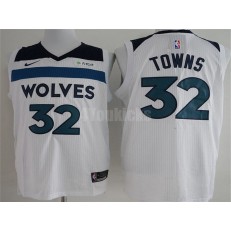 Minnesota Timberwolves #32 Karl-Anthony Towns White Nike Authentic Men Jersey