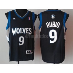 Minnesota Timberwolves #9 Ricky Rubio Black New Revolution 30 Men Jersey