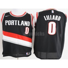 Portland Trail Blazers #0 Damian Lillard Black Nike Authentic Men Jersey