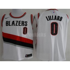 Portland Trail Blazers #0 Damian Lillard White Nike Authentic Men Jersey