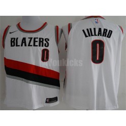 Portland Trail Blazers #0 Damian Lillard White Nike Authentic Men Jersey