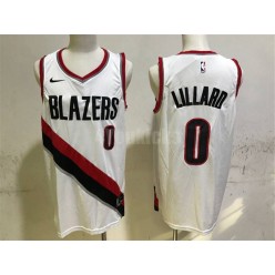 Portland Trail Blazers #0 Damian Lillard White Nike Men Jersey