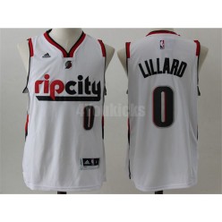 Portland Trail Blazers #0 Damian Lillard White Rip City Swingman Men Jersey