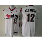 Portland Trail Blazers #12 LaMarcus Aldridge White Throwback Men Jersey