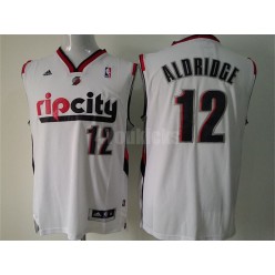 Portland Trail Blazers #12 LaMarcus Aldridge White Throwback Men Jersey