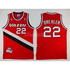Portland Trail Blazers #22 Clyde Drexler Red Hardwood Classics Soul Swingman Throwback Men Jersey