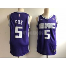Sacramento Kings #5 De'Aaron Fox Purple Nike Authentic Jersey