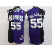 Sacramento Kings #55 Jason Williams Black And Purple Hardwood Classics Jersey