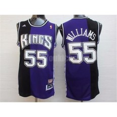 Sacramento Kings #55 Jason Williams Black And Purple Hardwood Classics Jersey