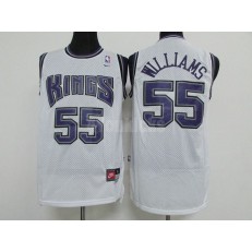 Sacramento Kings #55 Jason Williams White Throwback Men Jersey