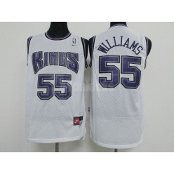 Sacramento Kings #55 Jason Williams White Throwback Men Jersey