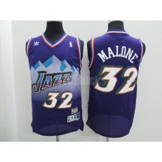 Utah Jazz #32 Karl Malone Purple Hardwood Classics Men Jersey