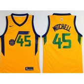 Utah Jazz #45 Donovan Mitchell Yellow Nike Swingman Men Jersey