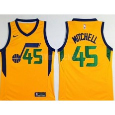 Utah Jazz #45 Donovan Mitchell Yellow Nike Swingman Men Jersey