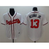 MLB Atlanta Braves #13 Ronald Acuna Jr. White Cool Base Men Jersey